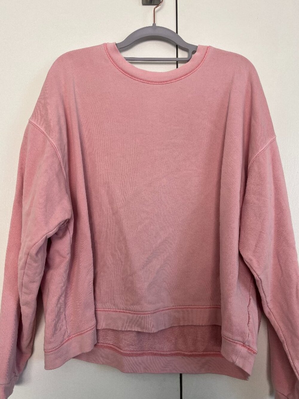 Madewell pink cropped sweatshirt, boxy — size XL